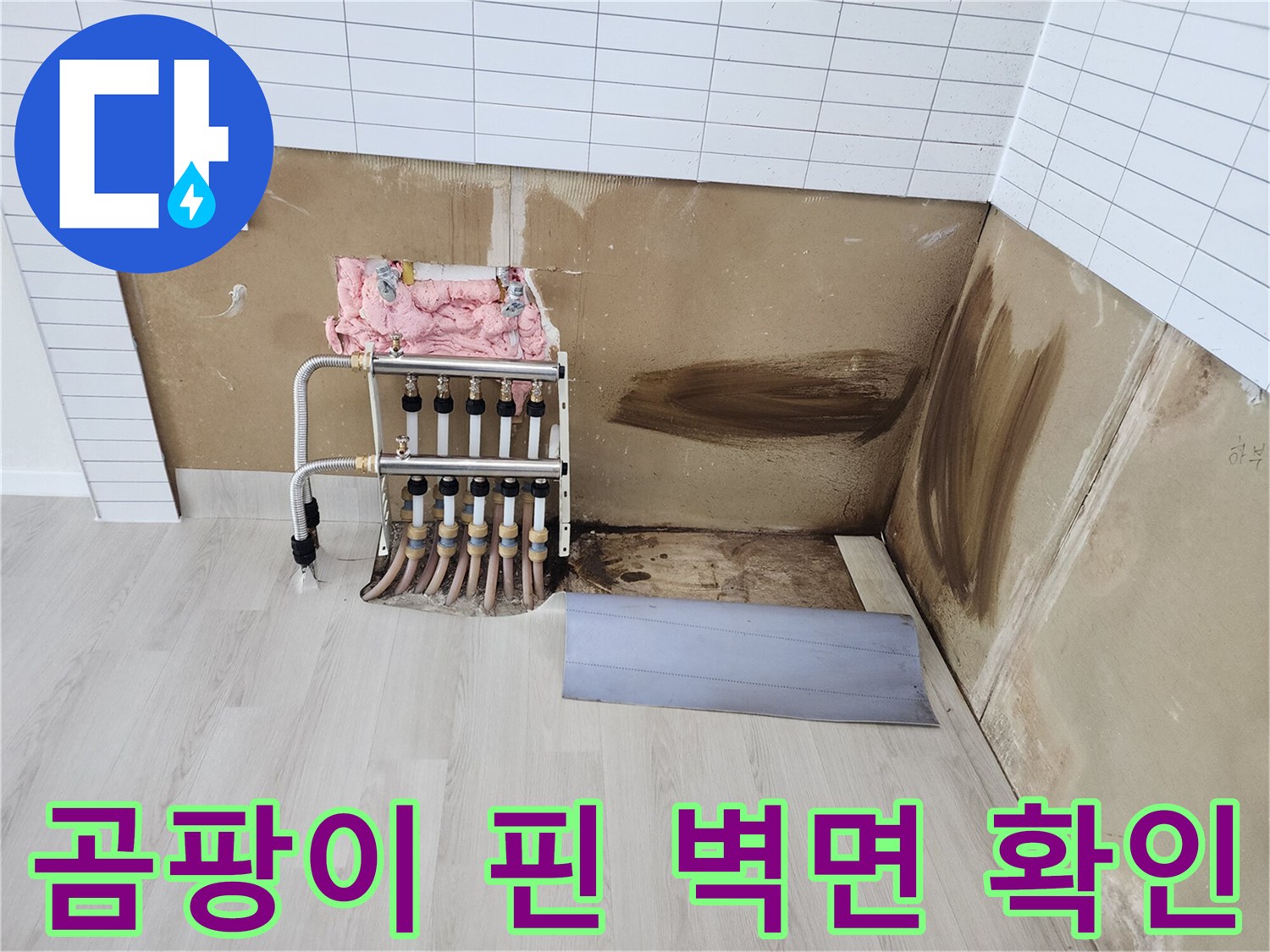 습기로-인해-곰팡이가-발생한-분배기-뒤쪽-벽체-현장