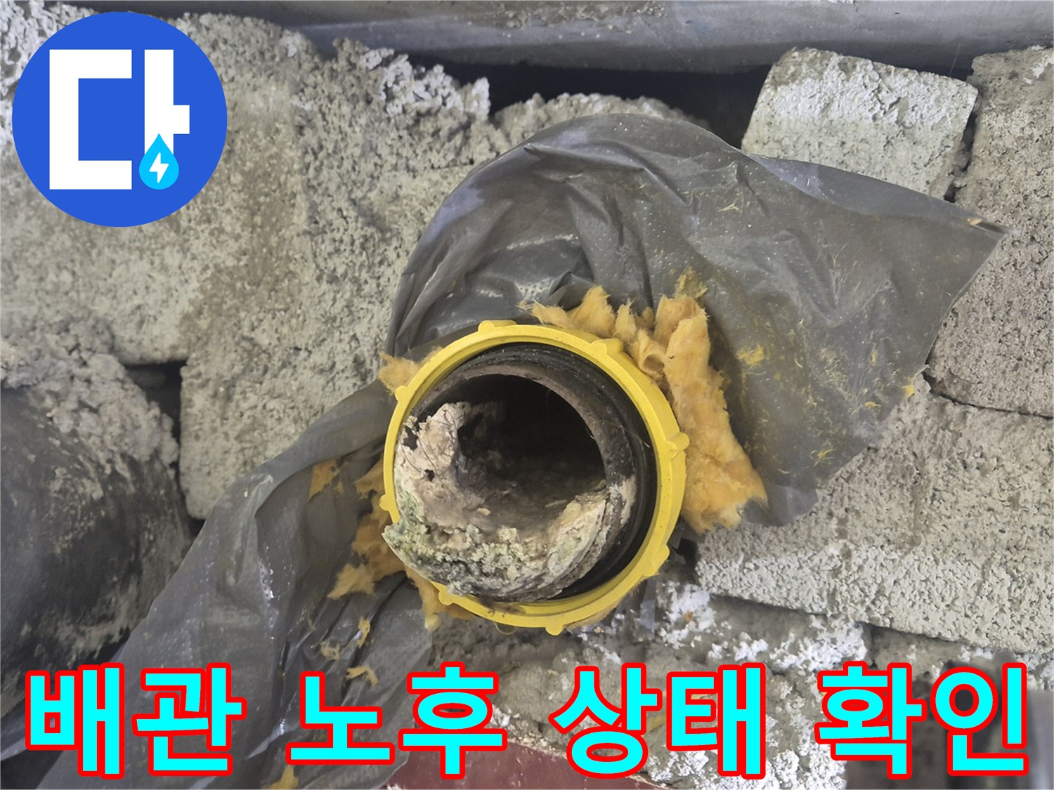 양주시 백석읍-이물질과 습기가 가득한 하수 배관 부위