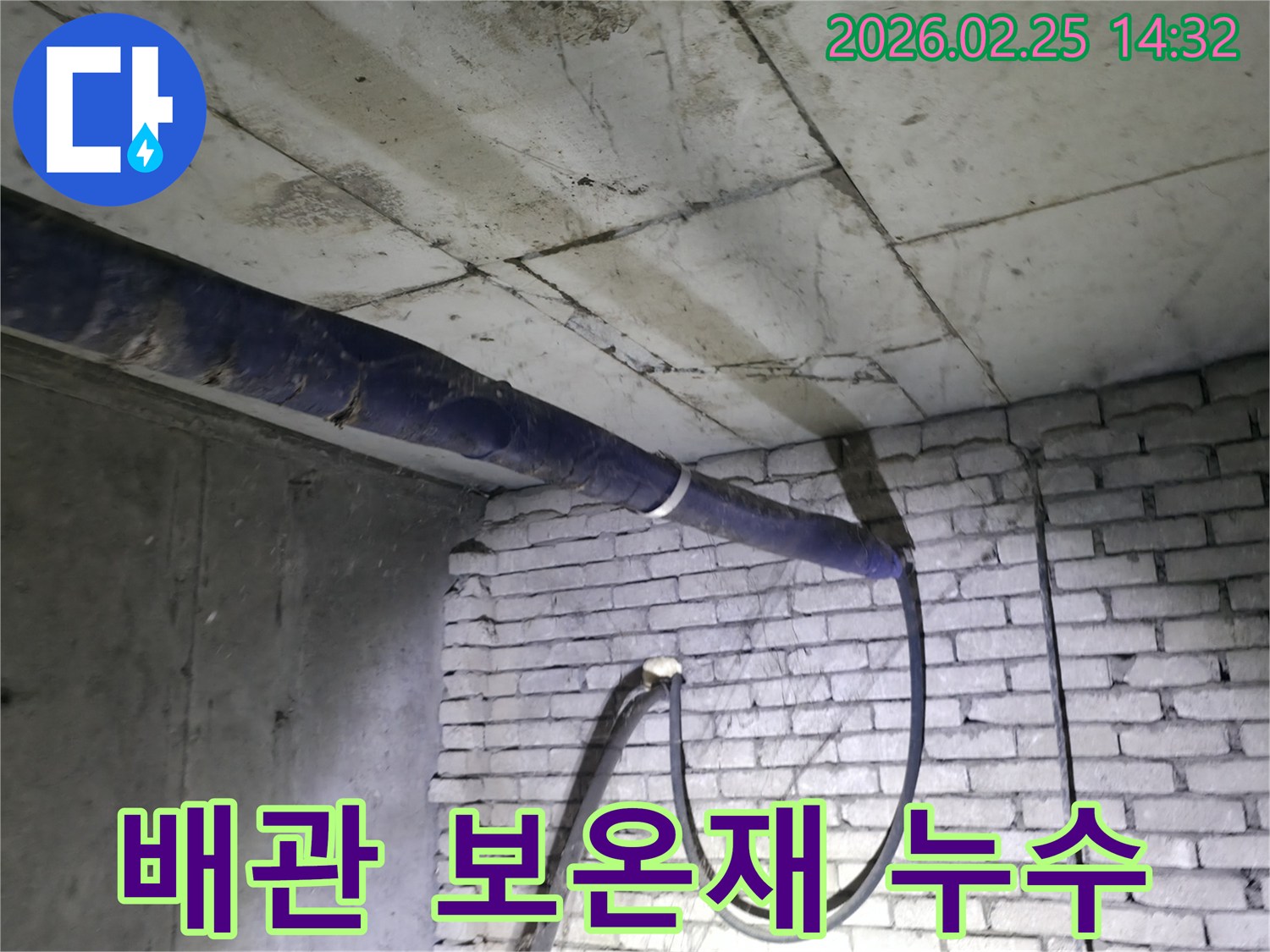 진황도로 211 인근-지하 배관의 보온재 손상으로-발생한 누수 현장을-전문가가 면밀히 진단하는 모습
