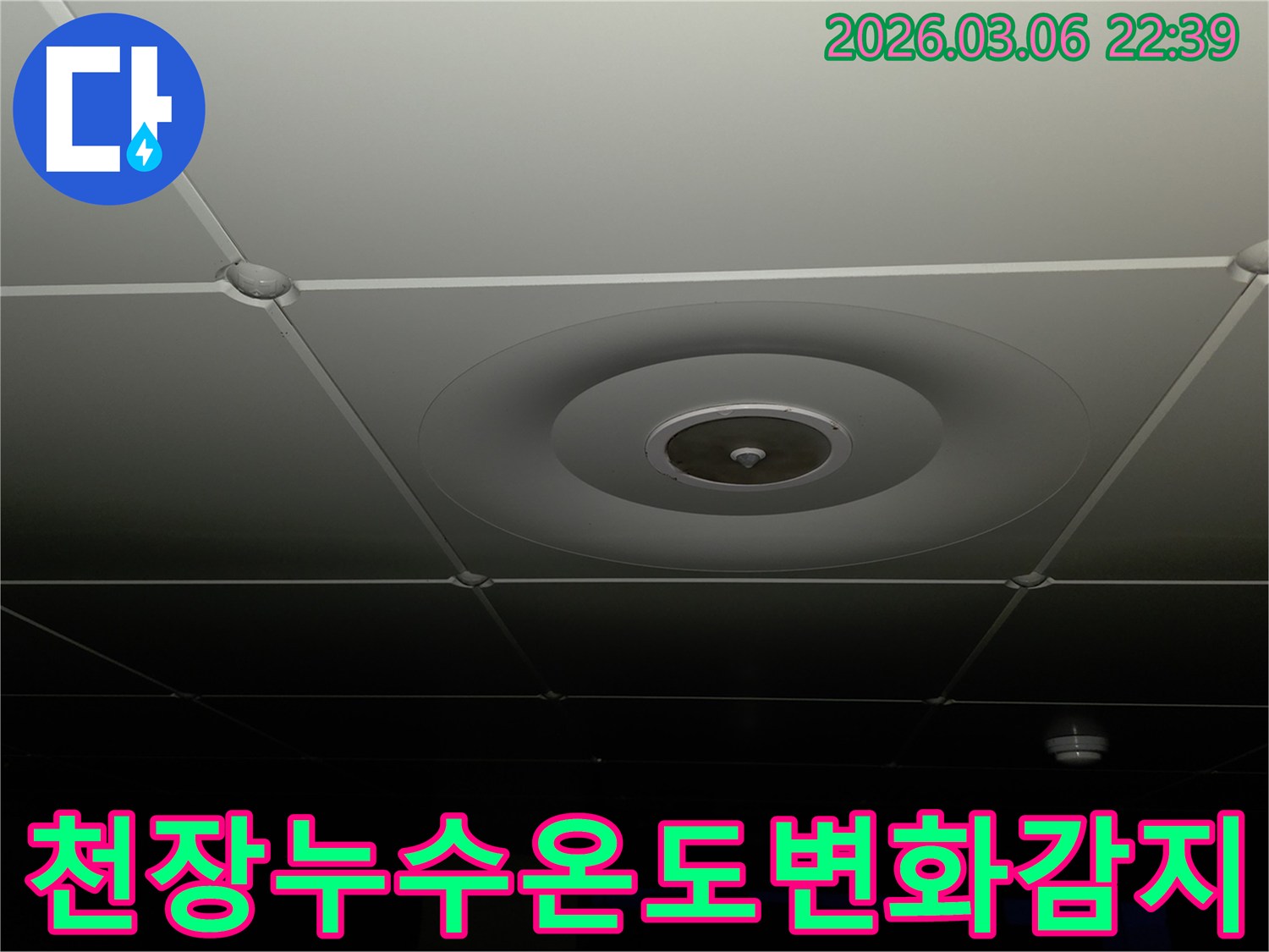 누수 전문가가-천장 마감재의-표면-온도-변화를-감지하여-누수 지점을-정확하게-탐지하려는-모습