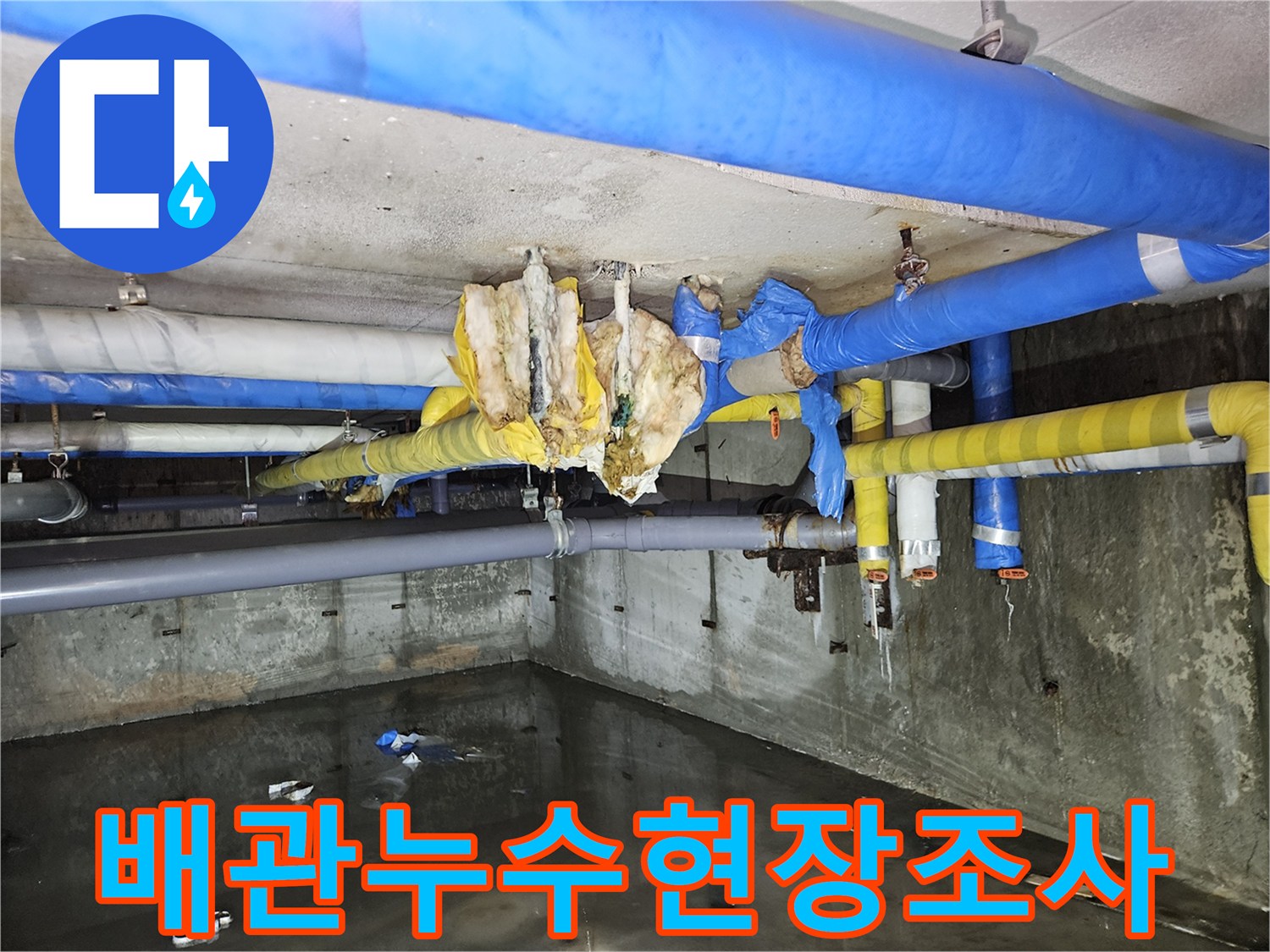 지하층-천장-배관-주변의-물샘-및-침수-흔적