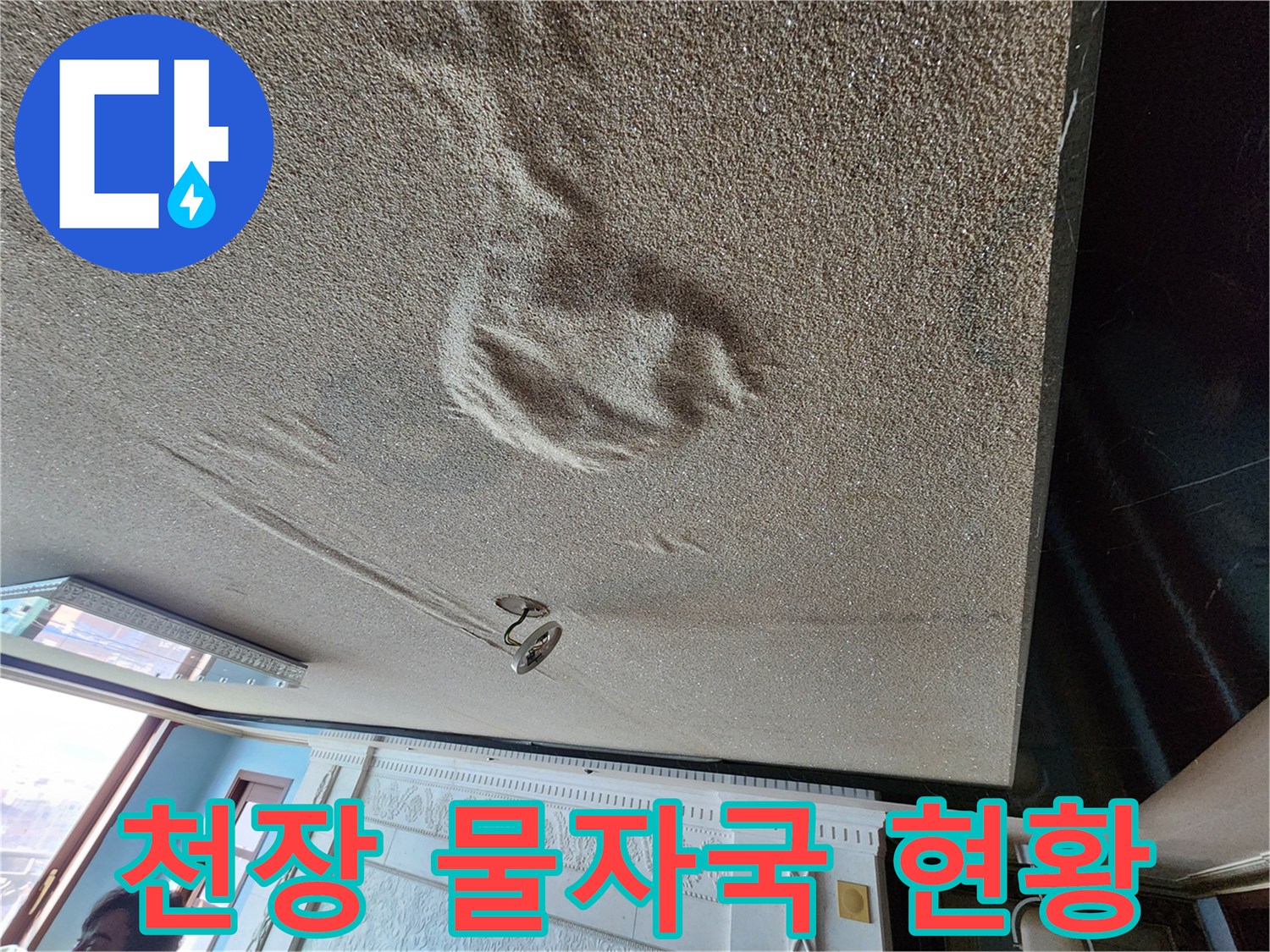 아랫집-거실-천장에-발생한-커다란-물자국과-곰팡이-상태