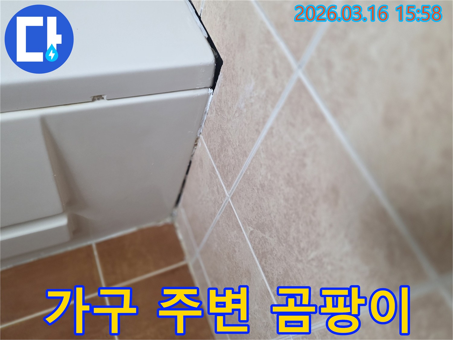 욕실 가구 주변의 검은 곰팡이-지속적인 습기 노출로 인한 문제