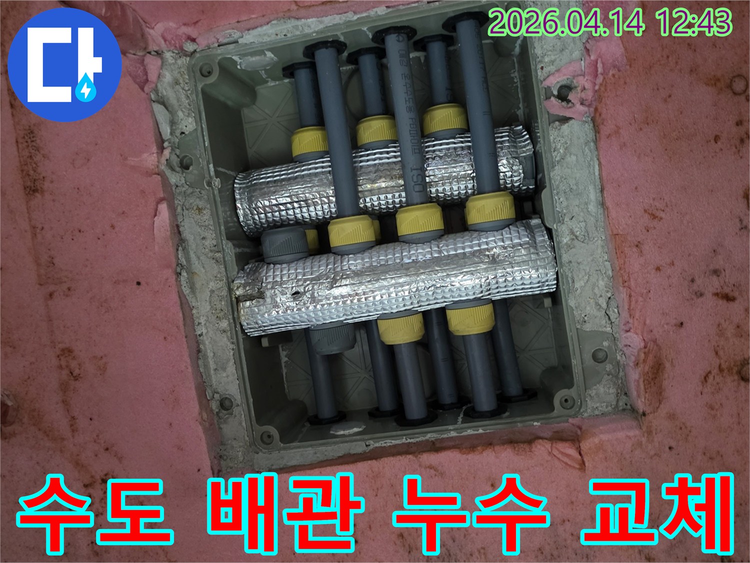 김포-풍무동 아파트 수도 배관-누수 지점 확인-배관 교체 현장