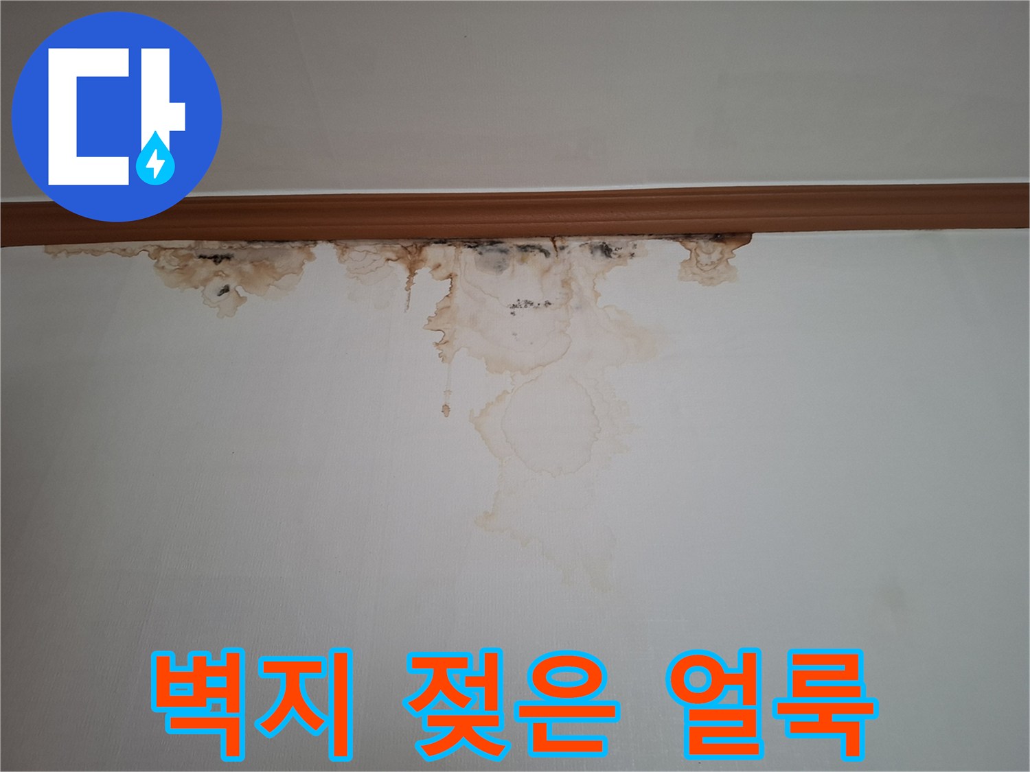 천장-벽지를-타고-내려온-누수-얼룩-상태