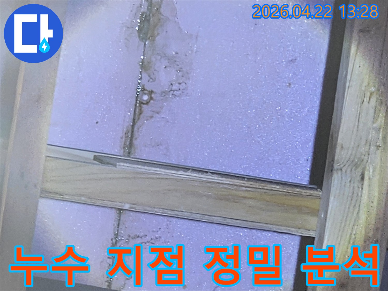천장 속에서-발견된 물기와-곰팡이 흔적을 통해-누수 지점을-정밀하게 분석하는-과정을 담은-이미지입니다