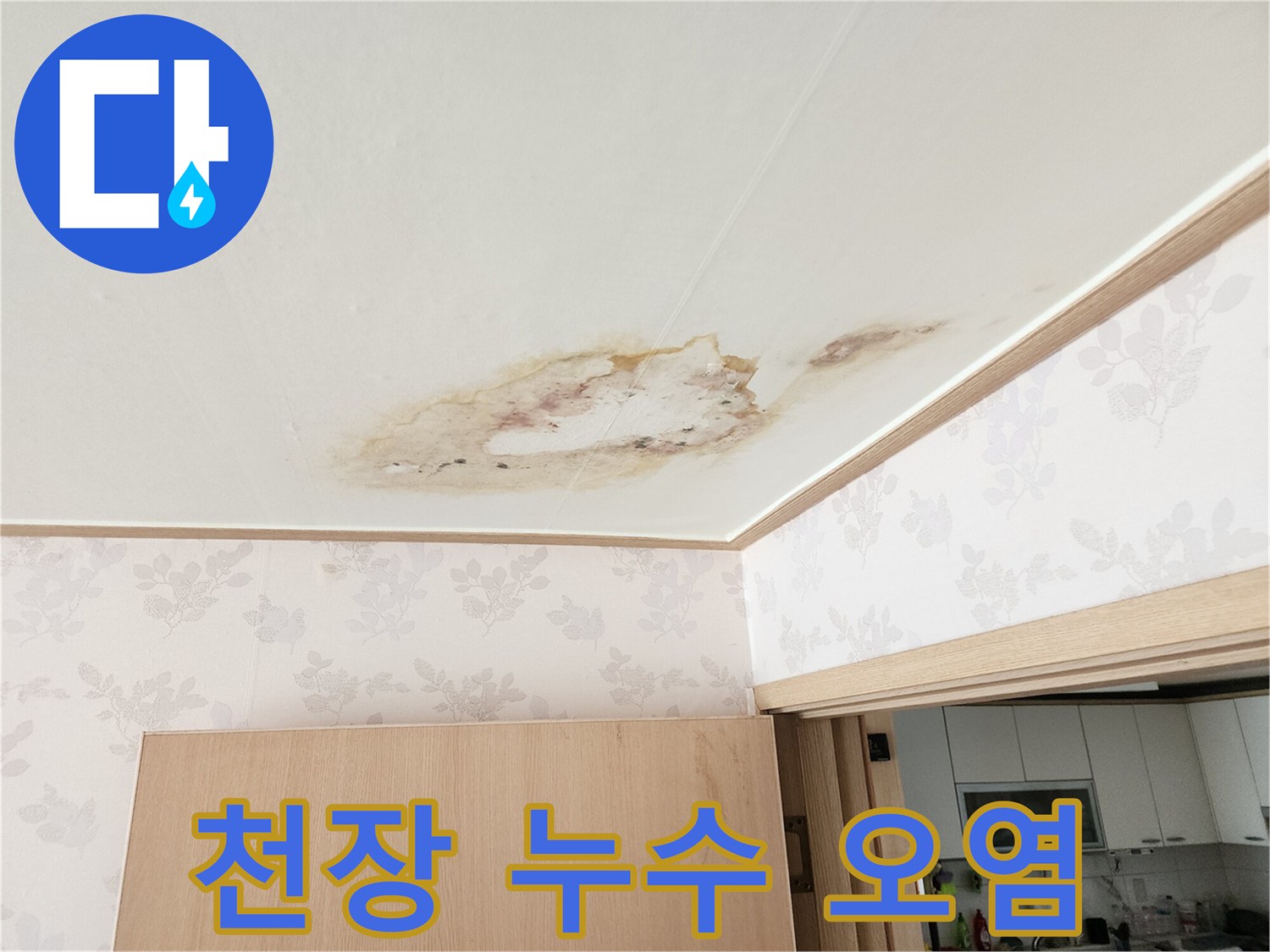 화성향남-천장 석고보드에 발생한 수분 침투와 변색