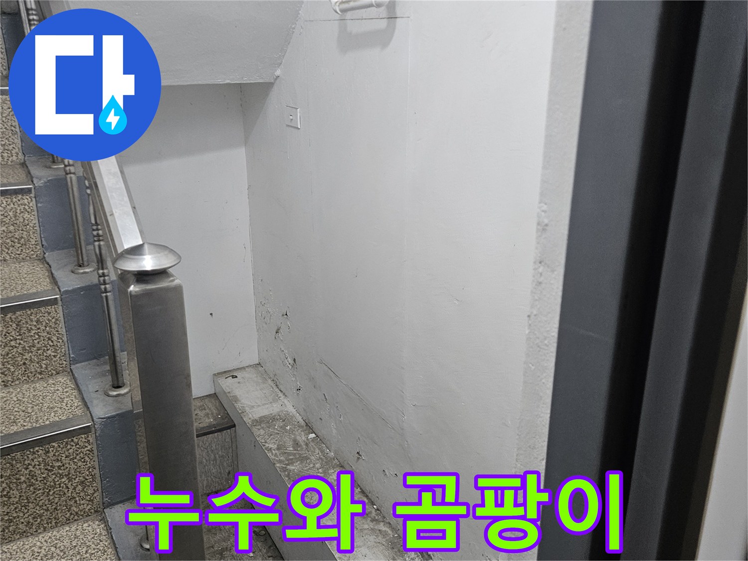 누수로 인해 천장에-곰팡이가 생기기 시작하는-초기 단계의 모습입니다