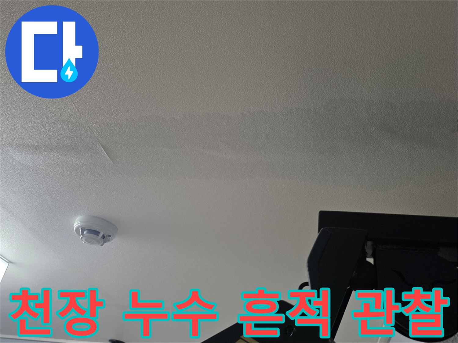 천장-벽면의-광범위한-누수-흔적과-얼룩-상세-사진