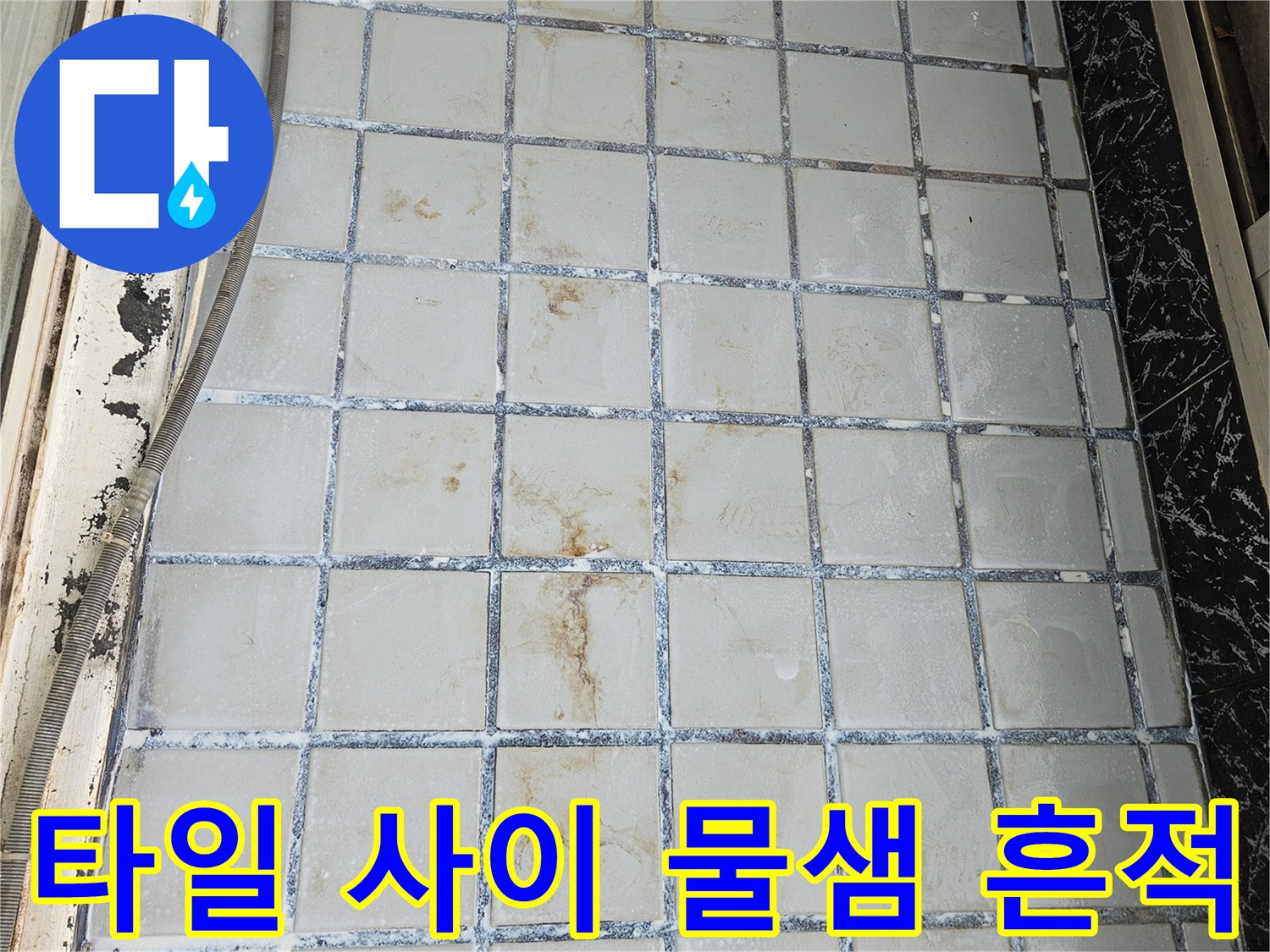 타일-줄눈-부위의-심한-변색과-오염-상태-사진