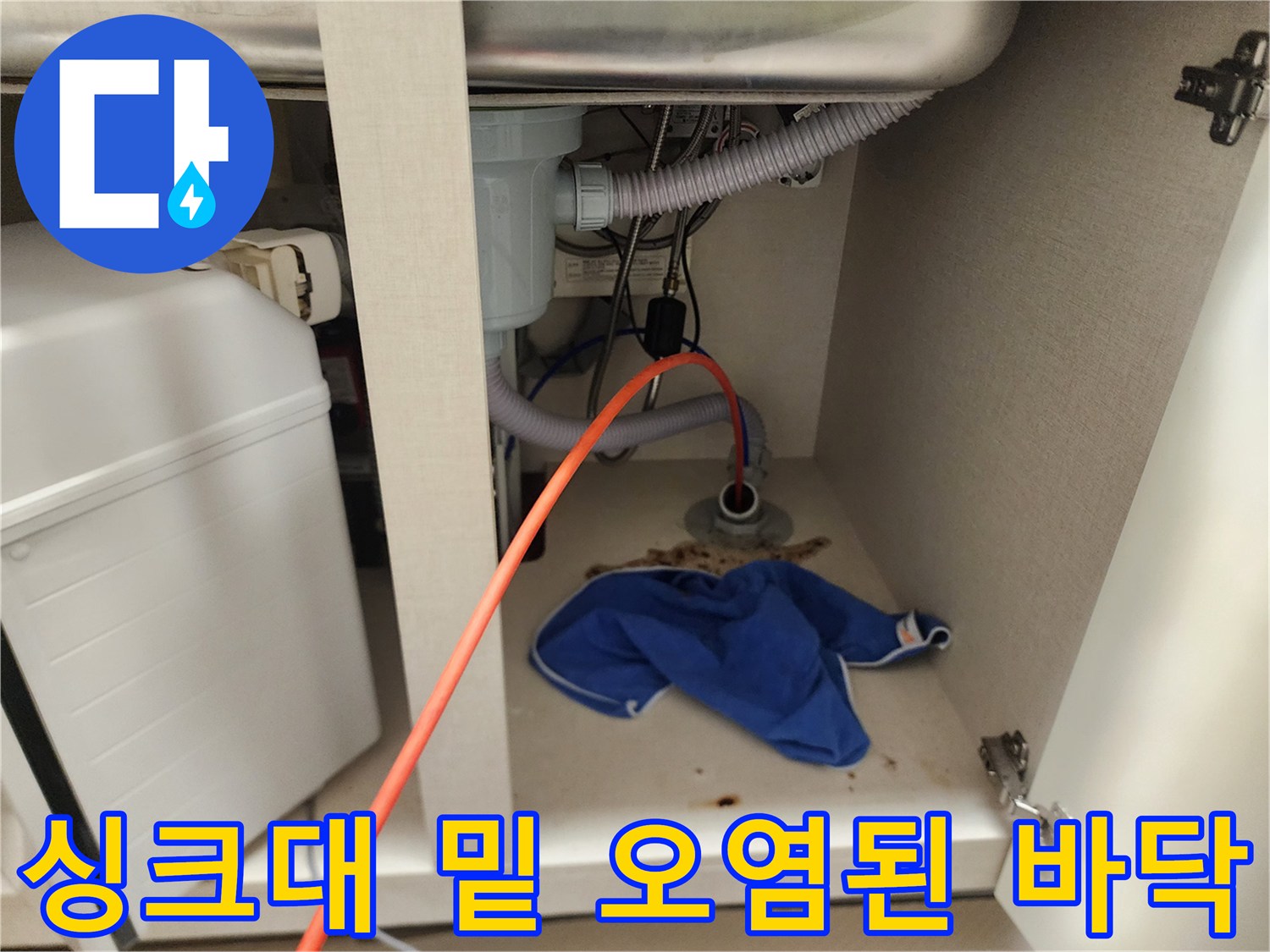 신정동 현장-오물이 역류하여 지저분해진 배수구 주변 바닥