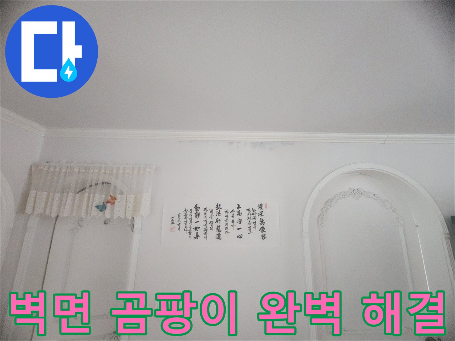 벽면에 생긴 물얼룩과 곰팡이-정확한 누수 원인 파악이 시급한 현장