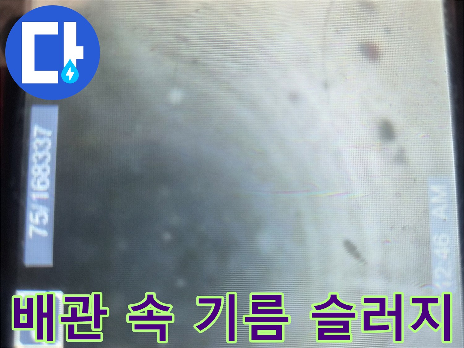 배관 내부에 가득 찬 유지방 덩어리 확인