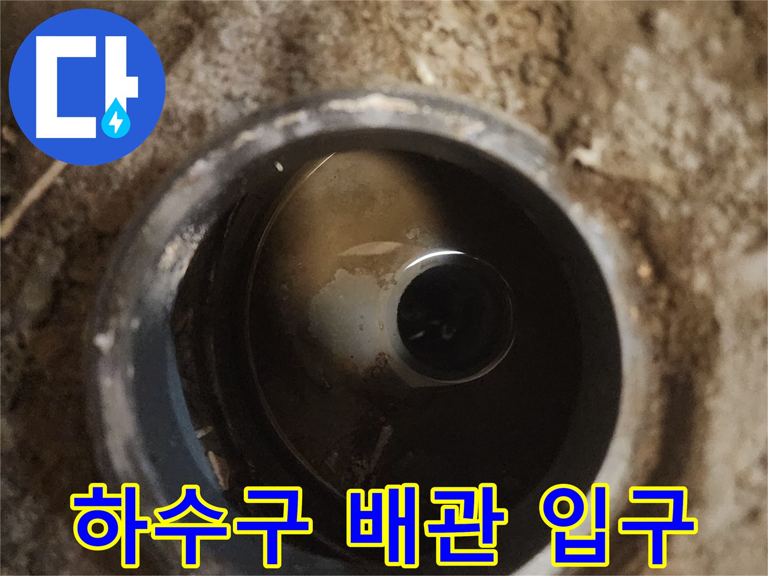 오염된-배수관-입구와-고인-물을-촬영한-사진