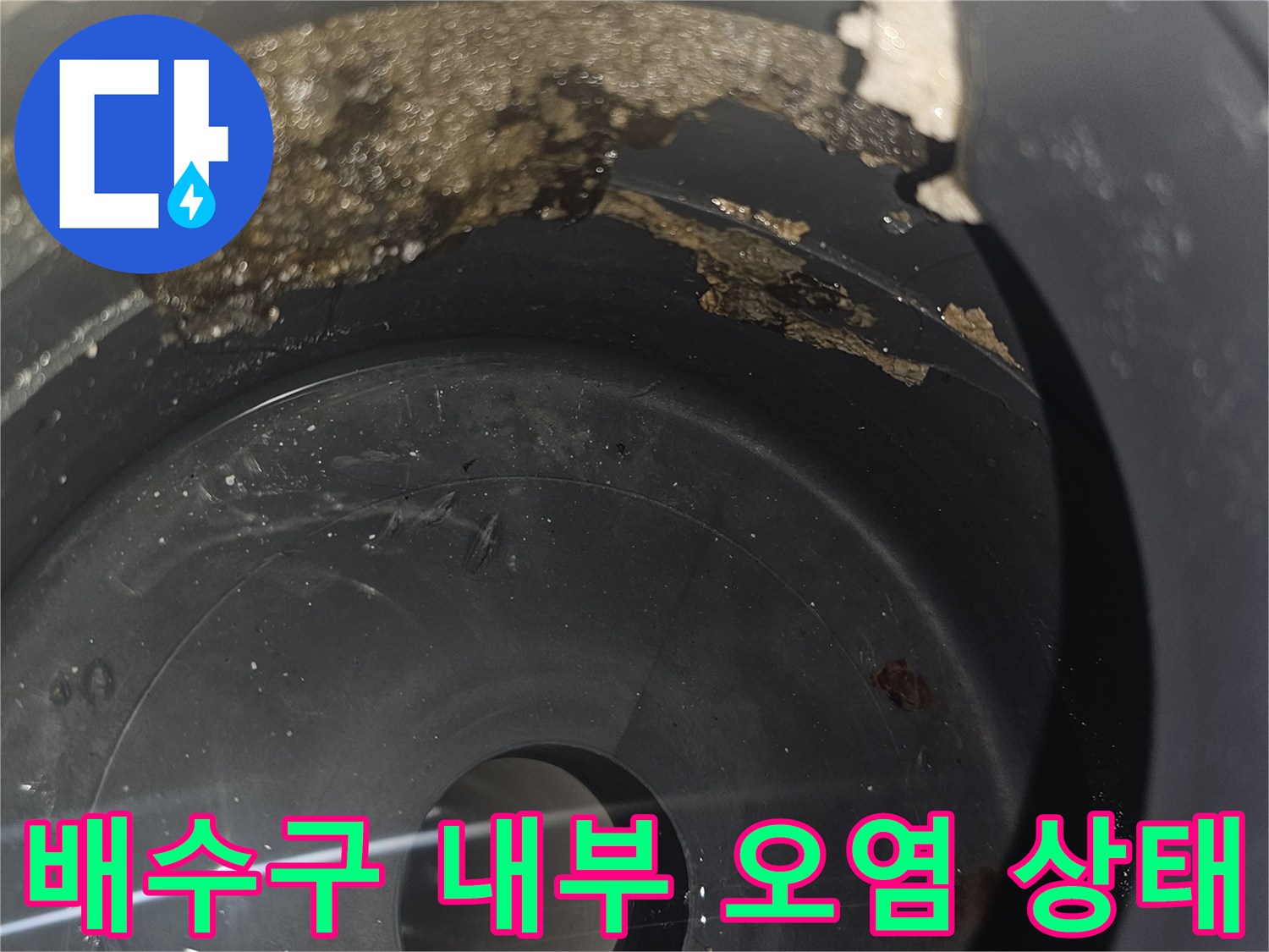 배수구-내부-이물질과-방수층-상태