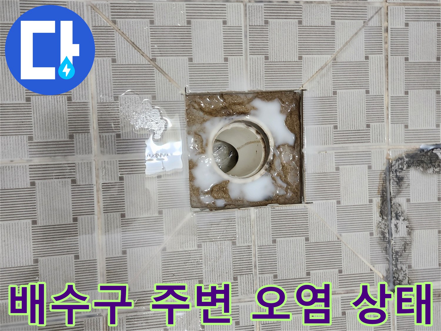 하수구-유가-주변의-심한-물때와-오염물질