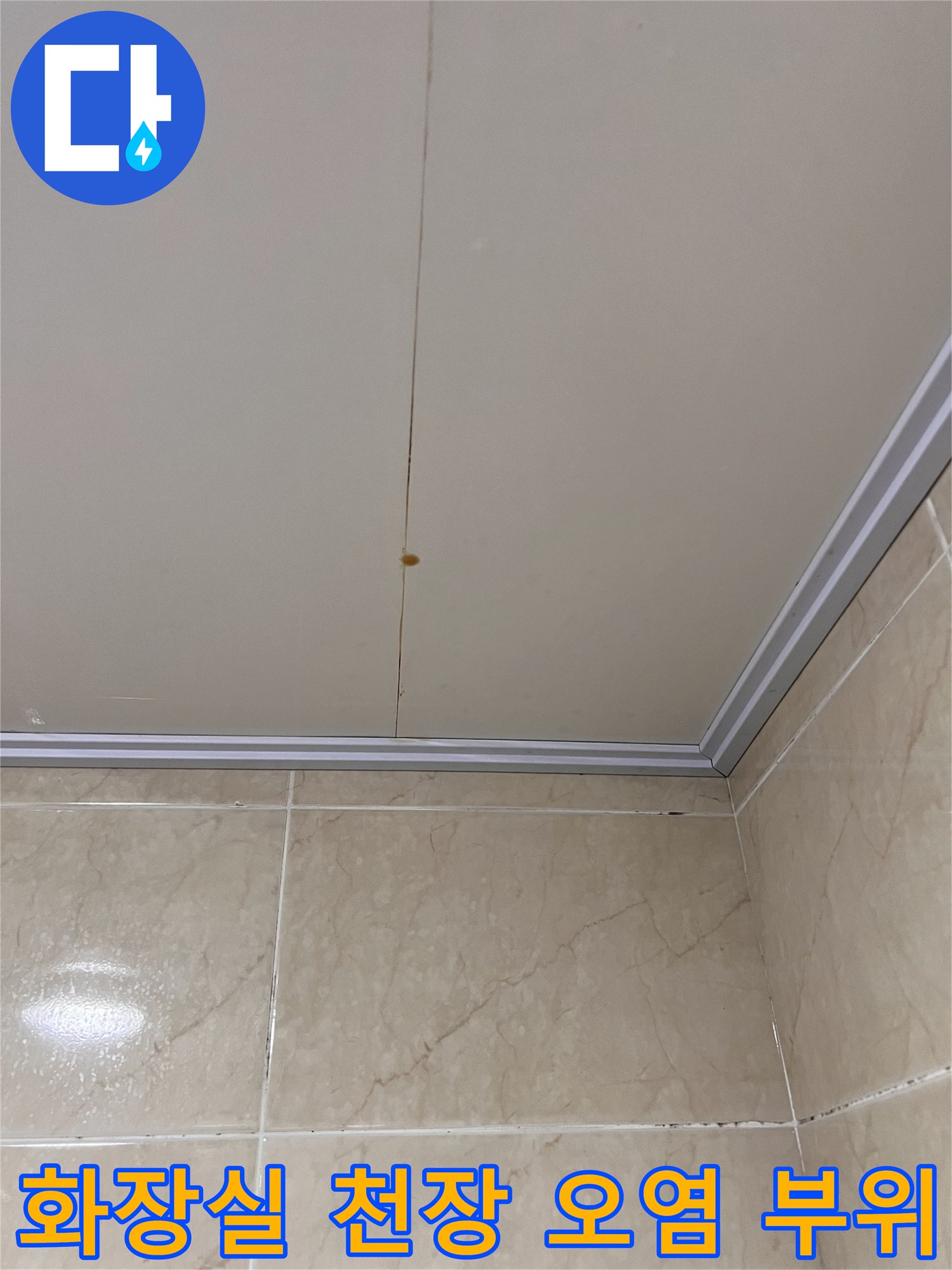 강남구 개포동 욕실-천장 패널의 갈색 물자국 및 얼룩