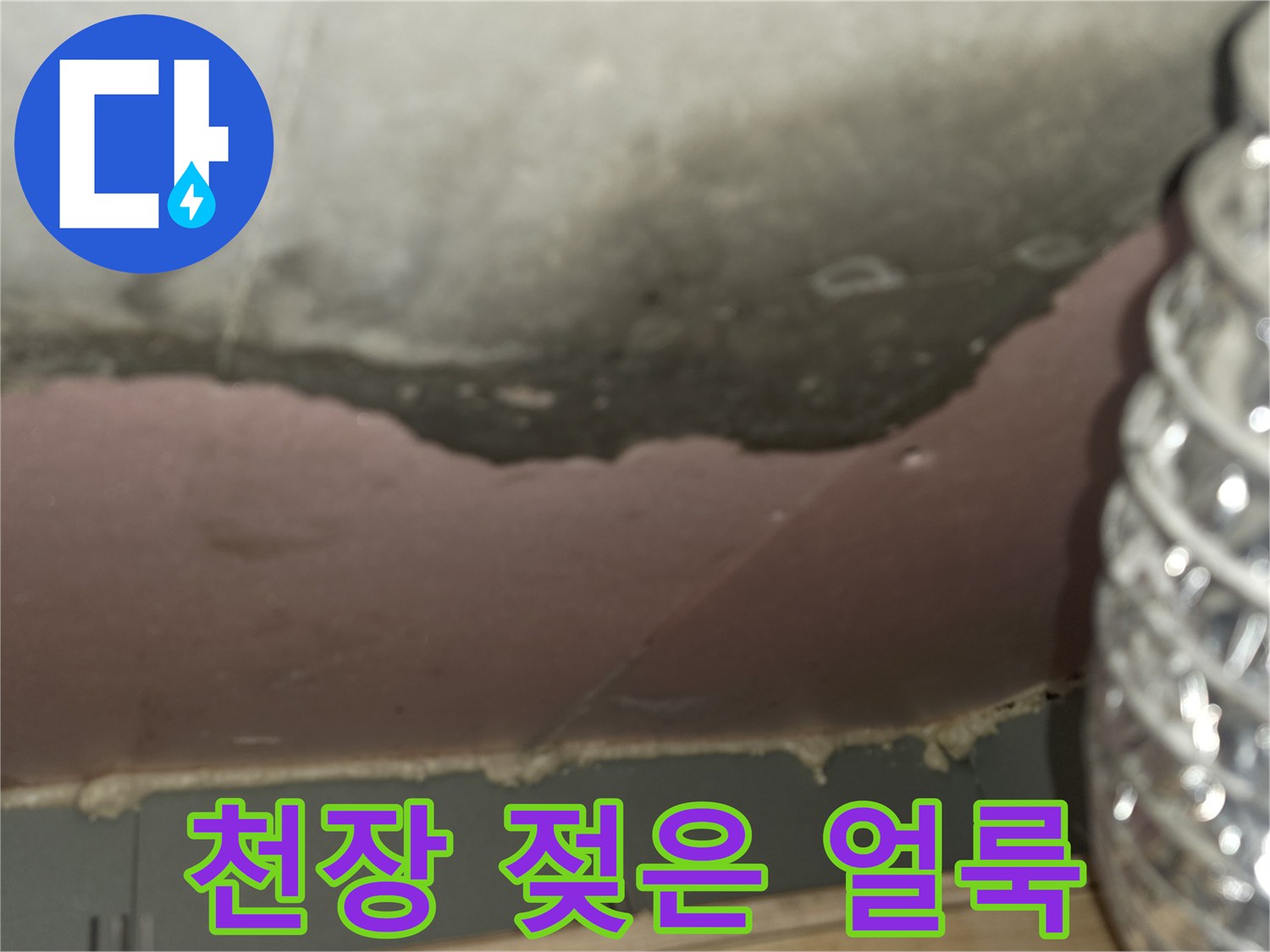 신축 아파트 천장 슬라브 부근의 습기 및 곰팡이 발생 상태