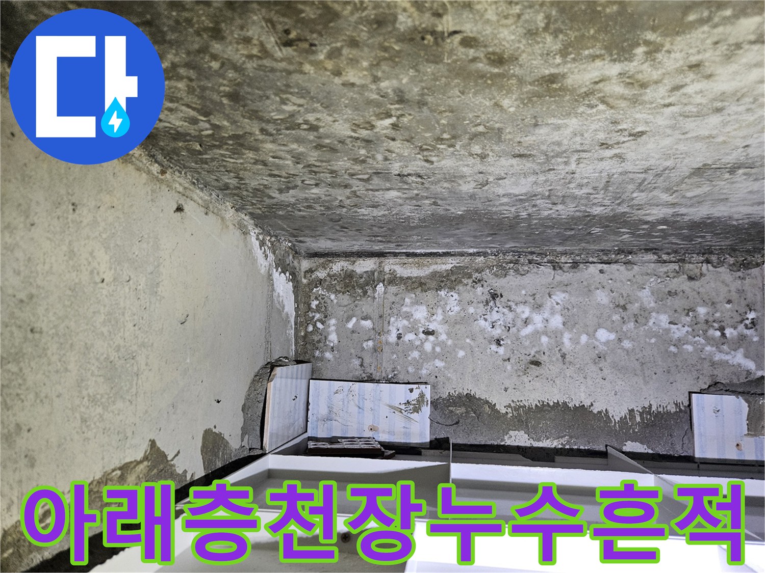 물샘-현상으로-오염된-아파트-화장실-천장-바탕면