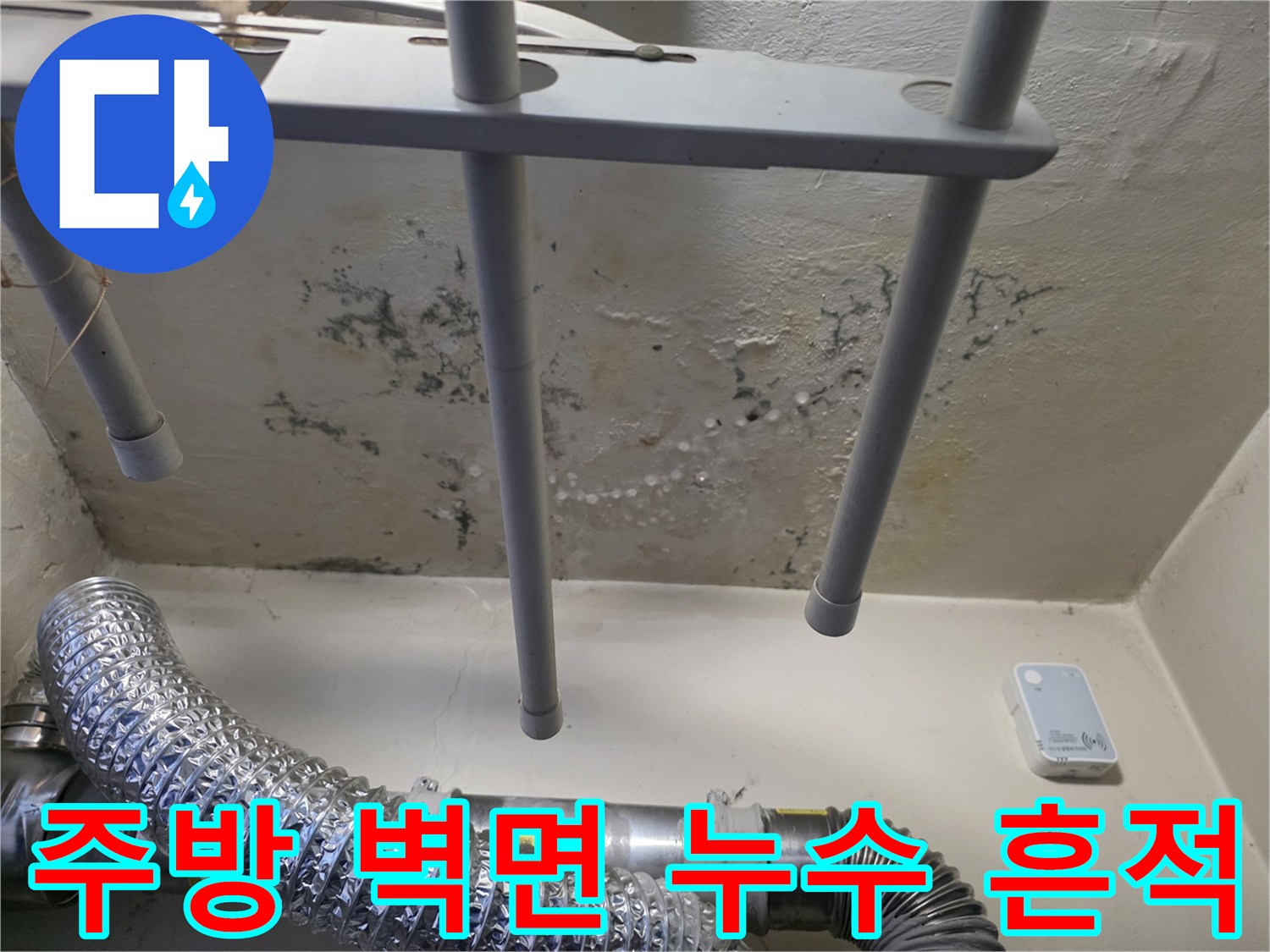 부천 오정 배관 주변의 곰팡이와 습기 얼룩 현장