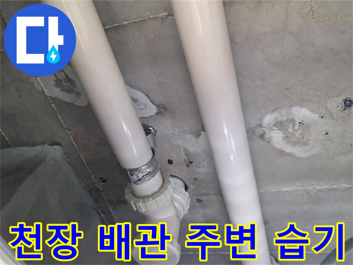 화장실-천장-내부-배관-주변의-습기-및-얼룩