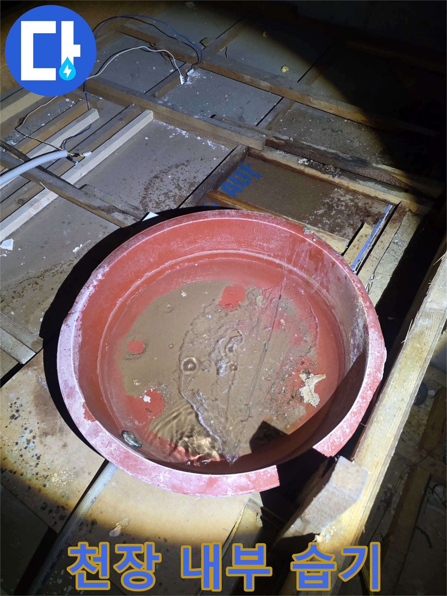 배수-부속-주변-물고임-및-젖은-흔적