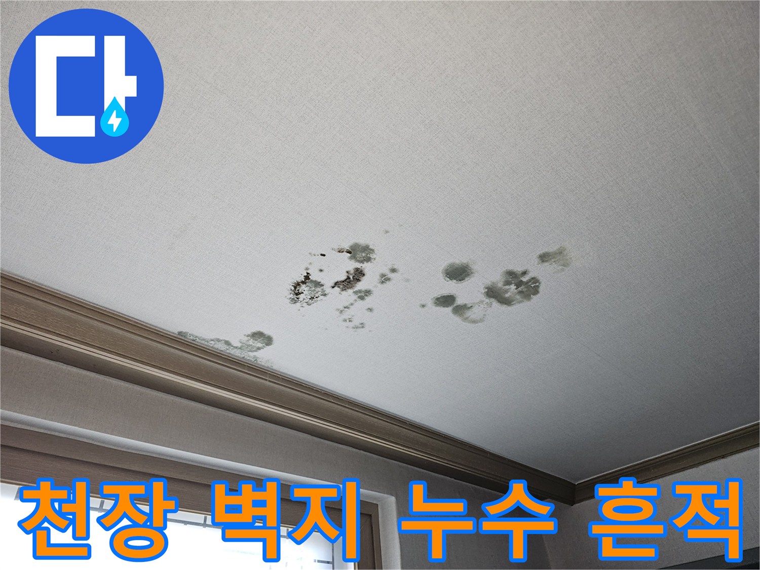 화성-동탄-거실-천장-벽지-오염-및-누수-자국