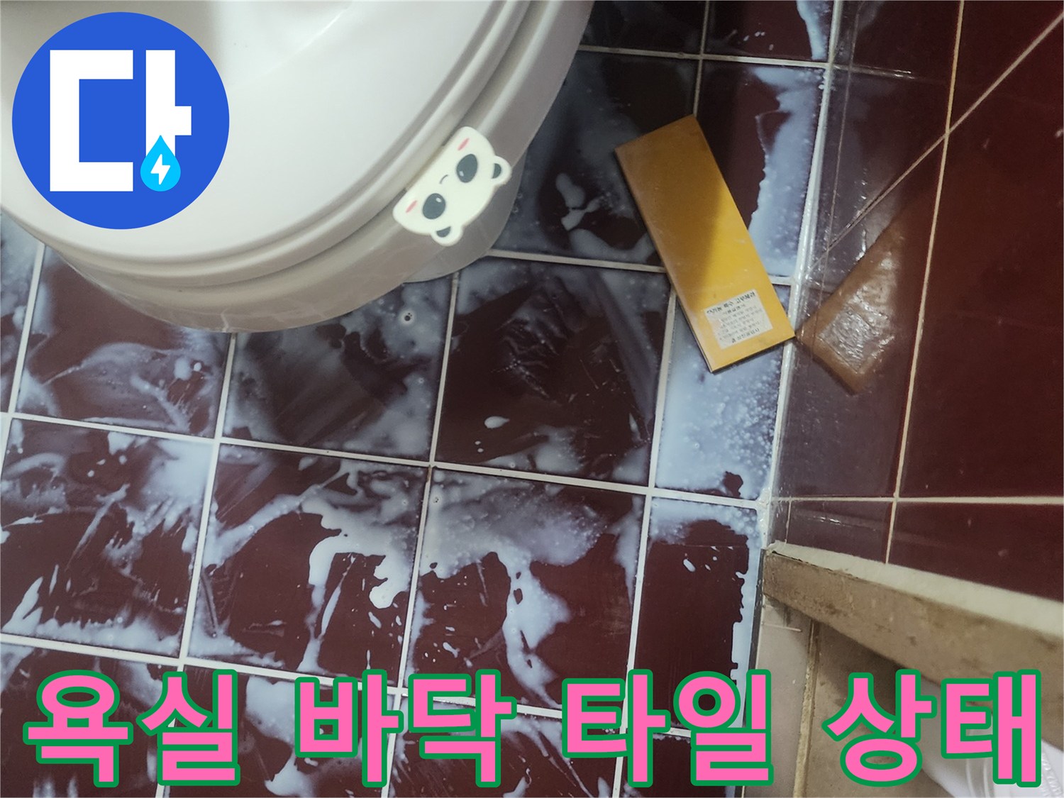 양천구 현장-변기 하단과 타일 틈새의 습기 및 오염 확인