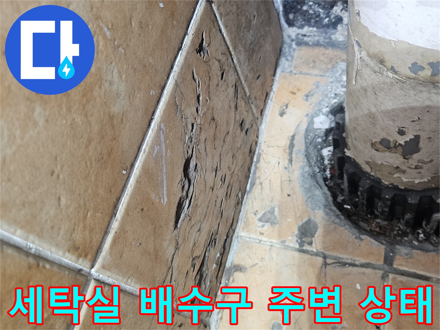 성북구-돈암동-아파트-세탁실-배수구-주변-타일-상태