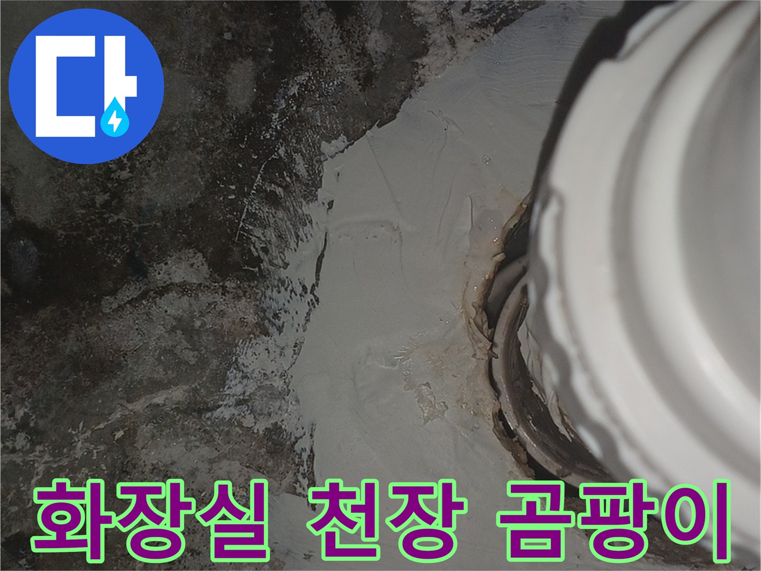 인천 남동구 화장실 천장 배관 주변의 곰팡이와 습기 상태