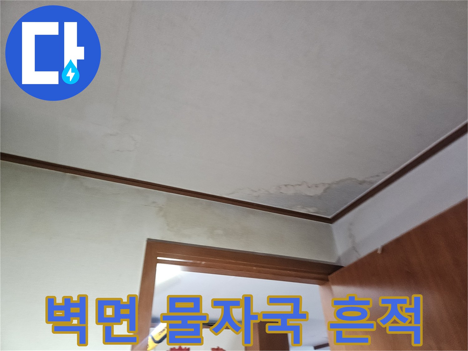 파주 문산 아파트 벽면 하단에 나타난 누수 흔적과 습기 침투 상태
