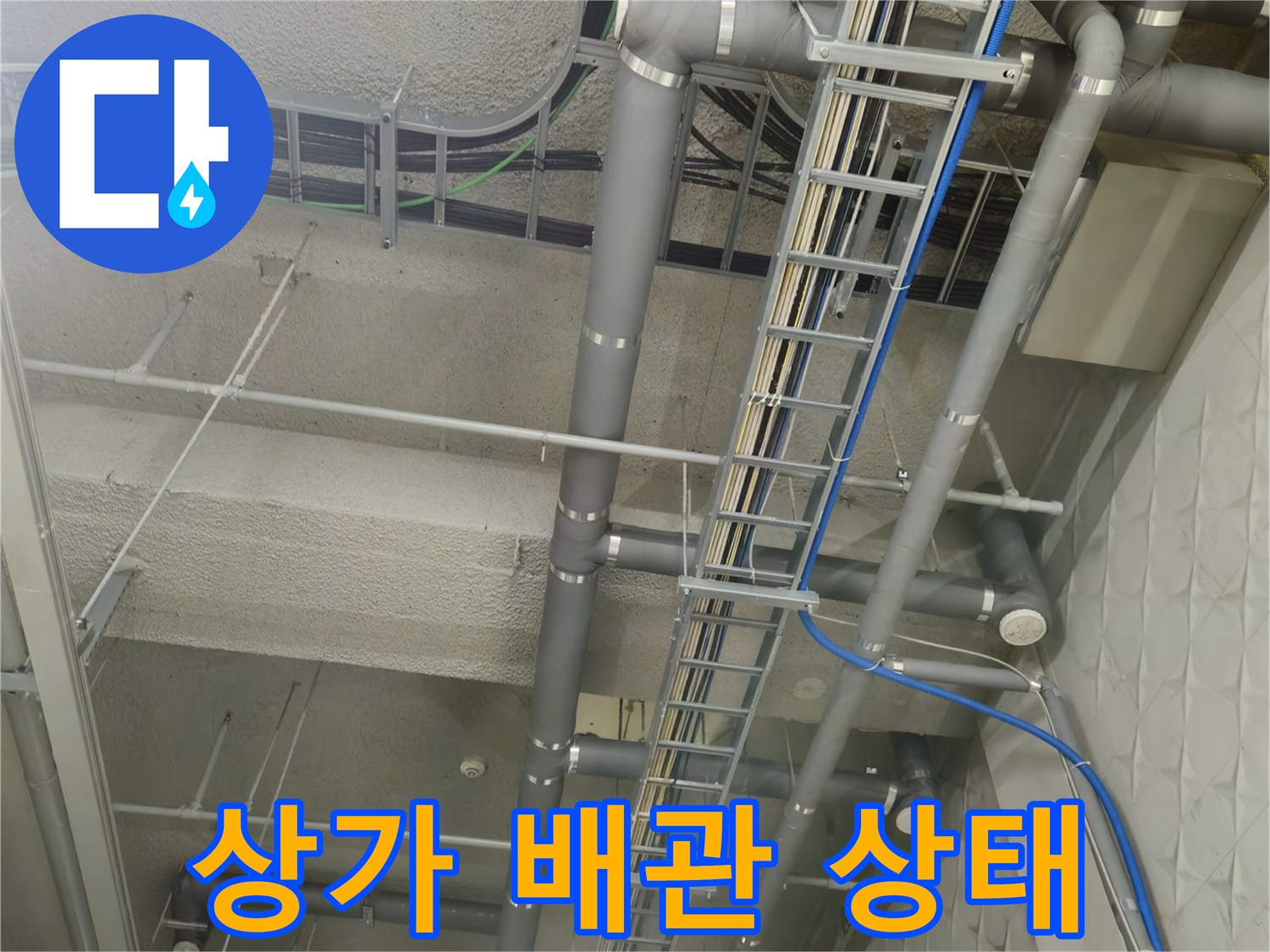 상가-지하-천장-배수관-및-전기배선-점검-현장