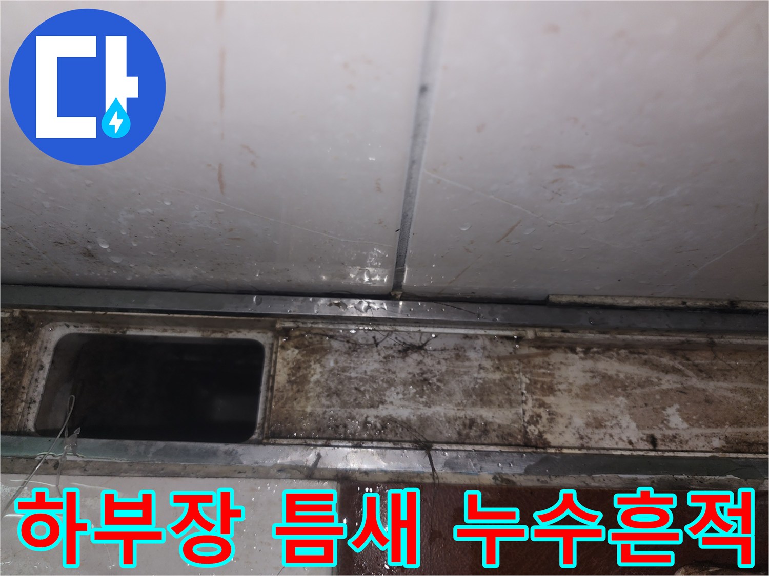 싱크대 하단 공간-물샘으로 인한 오염된 마감재