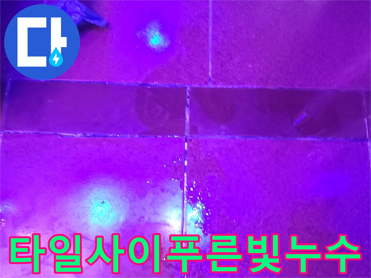 자외선-랜턴으로-찾아낸-타일-균열-누수-경로