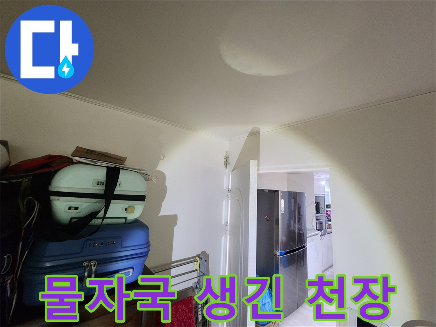 신사동 주택 내부-습기로 인해 넓게 퍼진 천장 얼룩