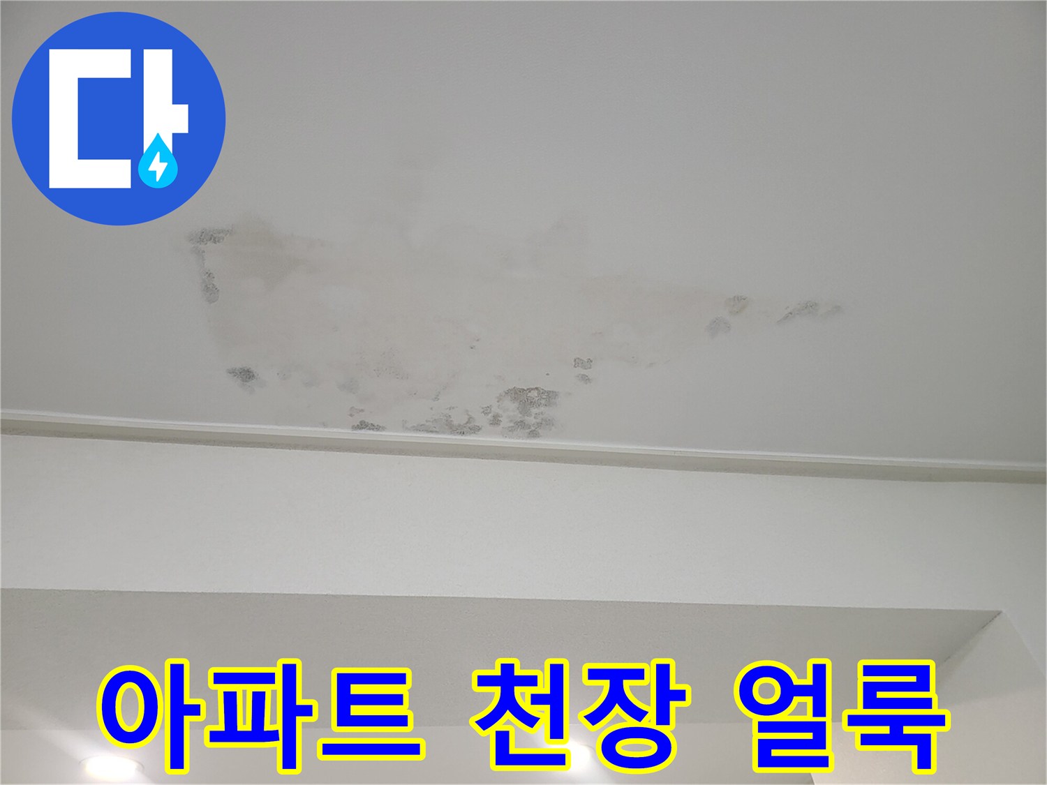 아파트-방천장에-발생한-넓은-물번짐-및-얼룩-상태